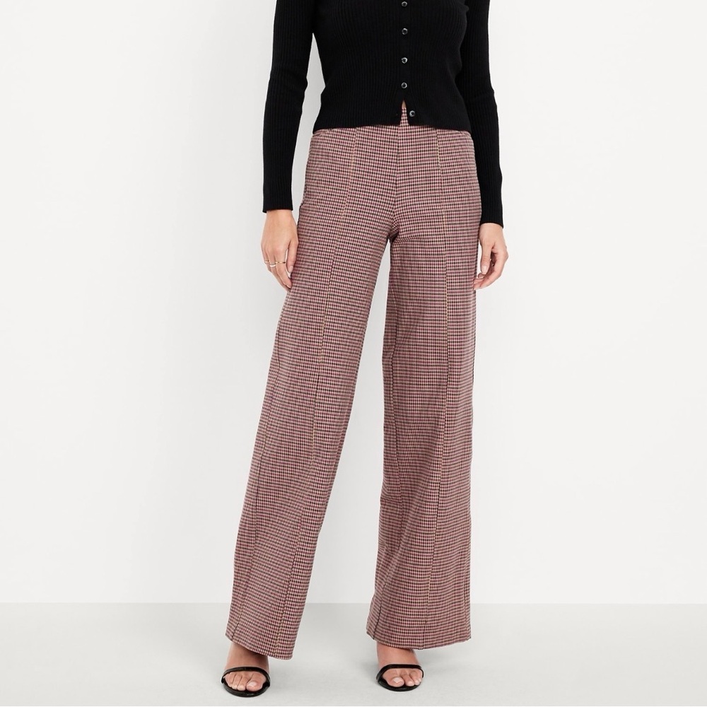 Old Navy Women's Black and Brown Wide Leg Pants